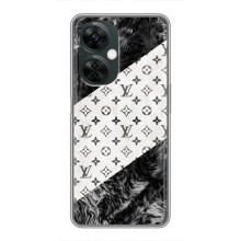 Чохол Стиль Louis Vuitton на OnePlus Nord CE 3 Lite – LV на білому