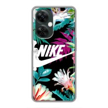 Силиконовый Чехол на OnePlus Nord CE 3 Lite с картинкой Nike (Цветочный Nike)