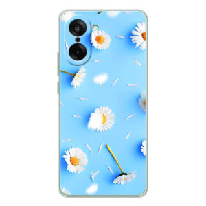 Чехол с Цветами для OnePlus Nord CE 5 – ромашки на голубом