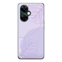 Чехол цветочный дизайн для OnePlus Nord CE 5 – Монстера фиолетовая