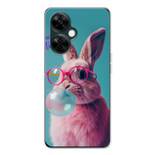 Чохол з принтом стильні тварини для Норд СЕ 5 (Кролик в окулярах)