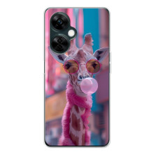 Чохол з принтом стильні тварини для Норд СЕ 5 (Стильна жирафа)