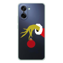 Зимние Чехлы для Норд СЕ 5 - прозрачный фон (Гринч с игрушкой)