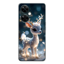 Яркий чехол для OnePlus Nord CE 5 с Зимними Оленятами – Блистающий оленёнок