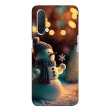 Чехлы на Новый Год OnePlus Nord CE 5G (Снеговик праздничный)