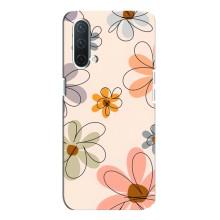 Чехол с цветочным принтом на ВанПлас Норд СЕ 5G – Разноцветные цветы