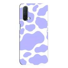 Чехол с принтом коровы на ВанПлас Норд СЕ 5G – Фиолетовый принт