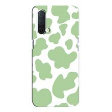 Чехол с принтом коровы на ВанПлас Норд СЕ 5G – Зеленый принт