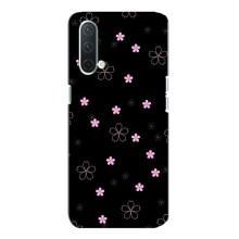 Чохол з розовим принтом для OnePlus Nord CE 5G – Рожеві квіти на чорному