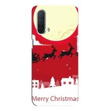 Рождественские Чехлы для OnePlus Nord CE 5G (VPrint) (Санта с оленями)