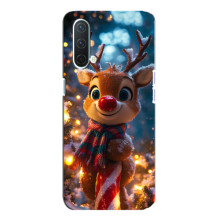 Яркий чехол для OnePlus Nord CE 5G с Зимними Оленятами – Олень в шарфе