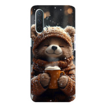Печатный чехол «Зверята с кофе» для OnePlus Nord CE 5G – Мишка с кофе