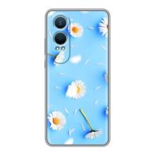 Чехол с Цветами для OnePlus Nord CE4 Lite (ромашки на голубом)