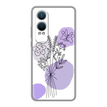 Силконовий чохол з принтом в квітах на OnePlus Nord CE4 Lite (Фіолетовий букет)