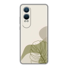 Силконовий чохол з принтом в квітах на OnePlus Nord CE4 Lite (Монстера зелена)