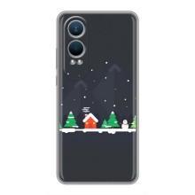 Силиконовый бампер на рождество для OnePlus Nord CE4 Lite (Город зимний)