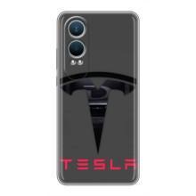 Силиконовый бампер с картинкой машины на OnePlus Nord CE4 Lite – Logo TESLA