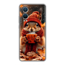 Печатный чехол «Зверята с кофе» для OnePlus Nord CE4 Lite – Белка с кофе