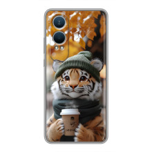 Печатный чехол «Зверята с кофе» для OnePlus Nord CE4 Lite – Тигр с кофе