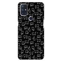 Чехол с принтом для OnePlus Nord N10 5G (AlphaPrint) Модные коты (Меленькие котики)
