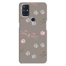 Чехол с рисунком кот на OnePlus Nord N10 5G – Лапы и усы
