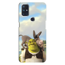 Чехол с мультфильмом Шрек на OnePlus Nord N10 5G – Шрек и осел