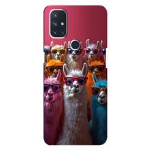 Чохол з принтом стильні тварини для Норд Н10 5G – Лами в окулярах