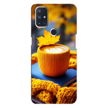 Чехол с уникальным дизайном «Осень с кофе» для OnePlus Nord N10 5G – Кофе с жёлтым