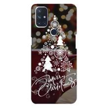 Рождественские Чехлы для OnePlus Nord N10 5G (VPrint) (Елочка узорная)