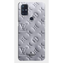 Текстурный Чехол Louis Vuitton для ВанПлас Норд Н10 (5G) (Белый ЛВ)