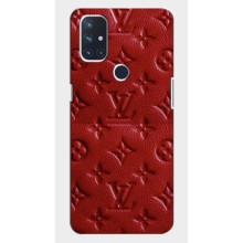 Текстурный Чехол Louis Vuitton для ВанПлас Норд Н10 (5G) (Красный ЛВ)