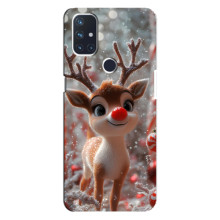 Яскравий чохол для OnePlus Nord N10 5G з Зимові Оленята