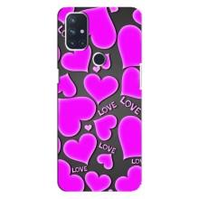 Чехлы для любимой на ВанПлас Норд Н100 (VPrint) (Pink hearts)