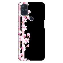 Чохол для ВанПлюс Норд Н100 - з принтом (Дизайнерські) (AlphaPrint) (Квіточки)