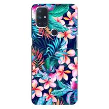 Чохол для ВанПлюс Норд Н100 - з принтом (Дизайнерські) (AlphaPrint) (Мальовничі квіти)