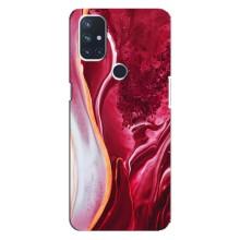 Чохол для ВанПлюс Норд Н100 - з принтом (Дизайнерські) (AlphaPrint) (Мрамор червоний)