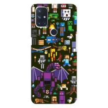 Чехол Майнкрафт на OnePlus Nord N100 (AlphaPrint) Minecraft (Коллаж Майнкрафт)