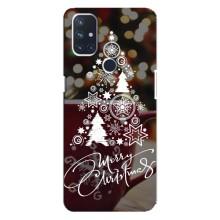 Рождественские Чехлы для OnePlus Nord N100 (VPrint) (Елочка узорная)