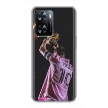 Чехол Месси футболист для OnePlus Nord N20 SE – Месси с кубом