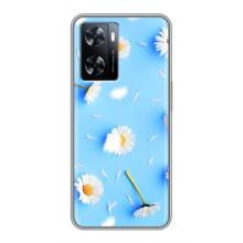 Чехол с Цветами для OnePlus Nord N20 SE (ромашки на голубом)
