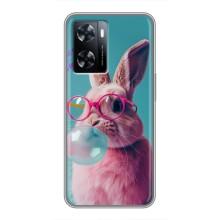 Чехол с принтом стильные животные для ВанПлас Норд 20СЕ (Кролик в очках)