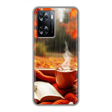 Чехол с уникальным дизайном «Осень с кофе» для OnePlus Nord N20 SE – Кофе и дождь