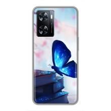 Силиконовый бампер с картинкой животных для OnePlus Nord N20 SE (Бабочка синяя)