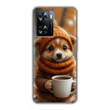 Печатный чехол «Зверята с кофе» для OnePlus Nord N20 SE – Песик с кофе