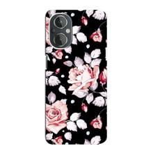 Чохли з квітами для OnePlus Nord N20 (VPrint) (Квіти на чорному)