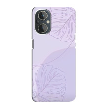 Чехол цветочный дизайн для OnePlus Nord N20 – Монстера фиолетовая