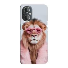 Чохол з принтом стильні тварини для ВанПлас Норд Н20 – Лев в окулярах