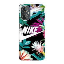 Силиконовый Чехол на OnePlus Nord N20 с картинкой Nike (Цветочный Nike)