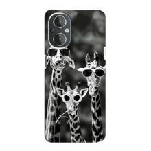 Силиконовый чехол с КАРТИНКАМИ лето для OnePlus Nord N20 (AlphaPrint) – Жирафы в очках