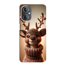 Яскравий чохол для OnePlus Nord N20 з Зимові Оленята – Олень в светрі